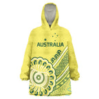 Custom Cricket Aussie Pride Wearable Blanket Hoodie Aboriginal Dot Art Cricket - Aussie Hoodie