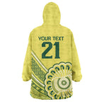 Custom Cricket Aussie Pride Wearable Blanket Hoodie Aboriginal Dot Art Cricket - Aussie Hoodie