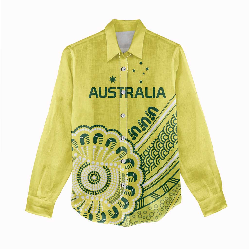 Custom Cricket Aussie Pride Women Casual Shirt Aboriginal Dot Art Cricket - Aussie Hoodie
