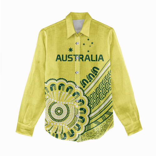 Custom Cricket Aussie Pride Women Casual Shirt Aboriginal Dot Art Cricket - Aussie Hoodie