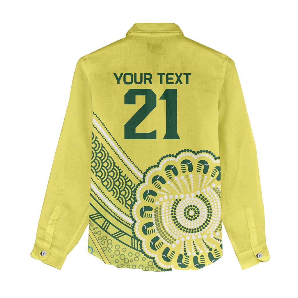 Custom Cricket Aussie Pride Women Casual Shirt Aboriginal Dot Art Cricket - Aussie Hoodie