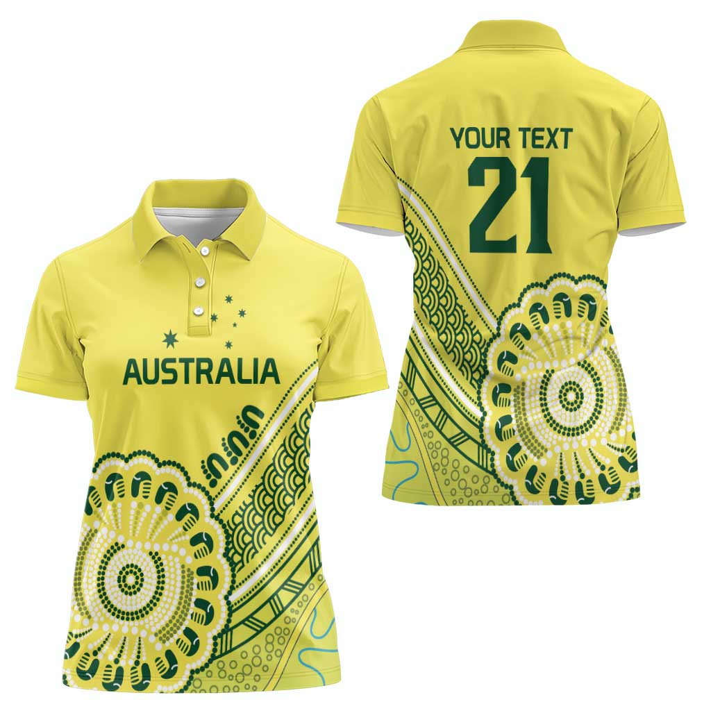 Custom Cricket Aussie Pride Women Polo Shirt Aboriginal Dot Art Cricket - Aussie Hoodie