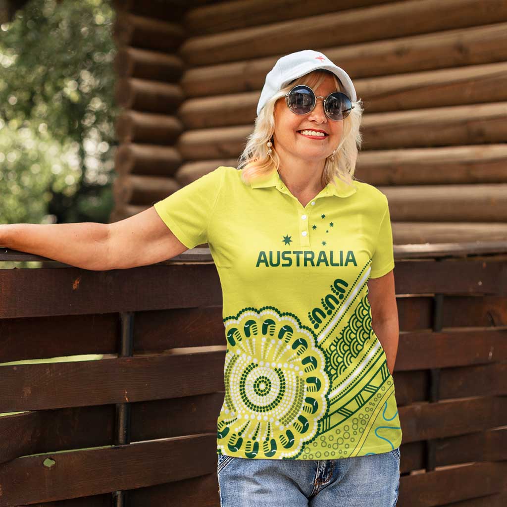 Custom Cricket Aussie Pride Women Polo Shirt Aboriginal Dot Art Cricket - Aussie Hoodie