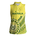 Custom Cricket Aussie Pride Women Sleeveless Polo Shirt Aboriginal Dot Art Cricket - Aussie Hoodie