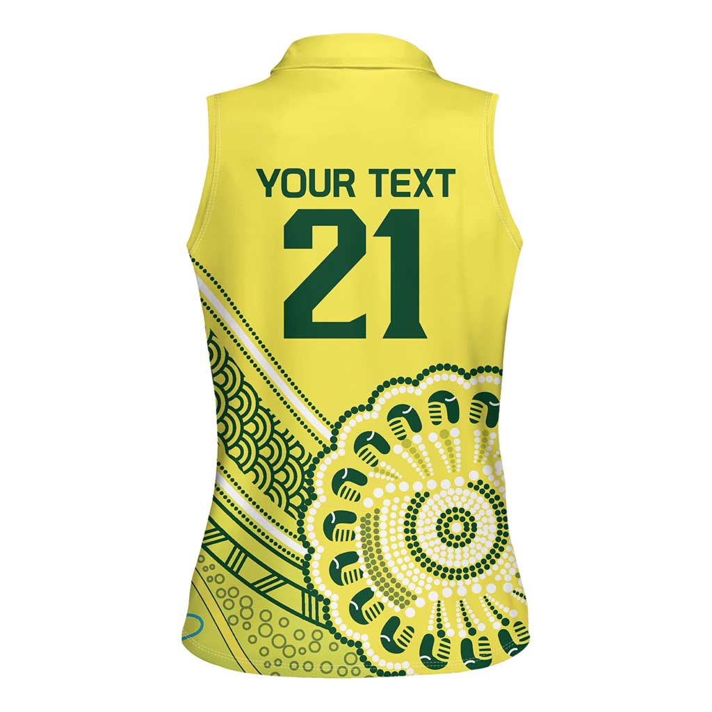 Custom Cricket Aussie Pride Women Sleeveless Polo Shirt Aboriginal Dot Art Cricket - Aussie Hoodie