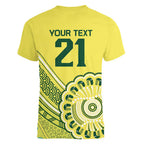 Custom Cricket Aussie Pride Women V-Neck T-Shirt Aboriginal Dot Art Cricket - Aussie Hoodie