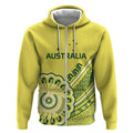 Custom Cricket Aussie Pride Zip Hoodie Aboriginal Dot Art Cricket - Aussie Hoodie