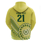 Custom Cricket Aussie Pride Zip Hoodie Aboriginal Dot Art Cricket - Aussie Hoodie