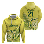 Custom Cricket Aussie Pride Zip Hoodie Aboriginal Dot Art Cricket - Aussie Hoodie