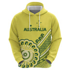 Custom Cricket Aussie Pride Zip Hoodie Aboriginal Dot Art Cricket - Aussie Hoodie