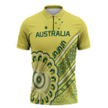Custom Cricket Aussie Pride Zipper Polo Shirt Aboriginal Dot Art Cricket - Aussie Hoodie