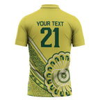 Custom Cricket Aussie Pride Zipper Polo Shirt Aboriginal Dot Art Cricket - Aussie Hoodie