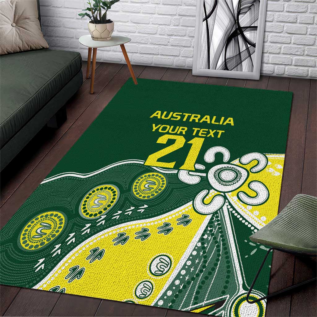 Custom Cricket Aussie Pride Area Rug Indigenous Inspired - Aussie Hoodie