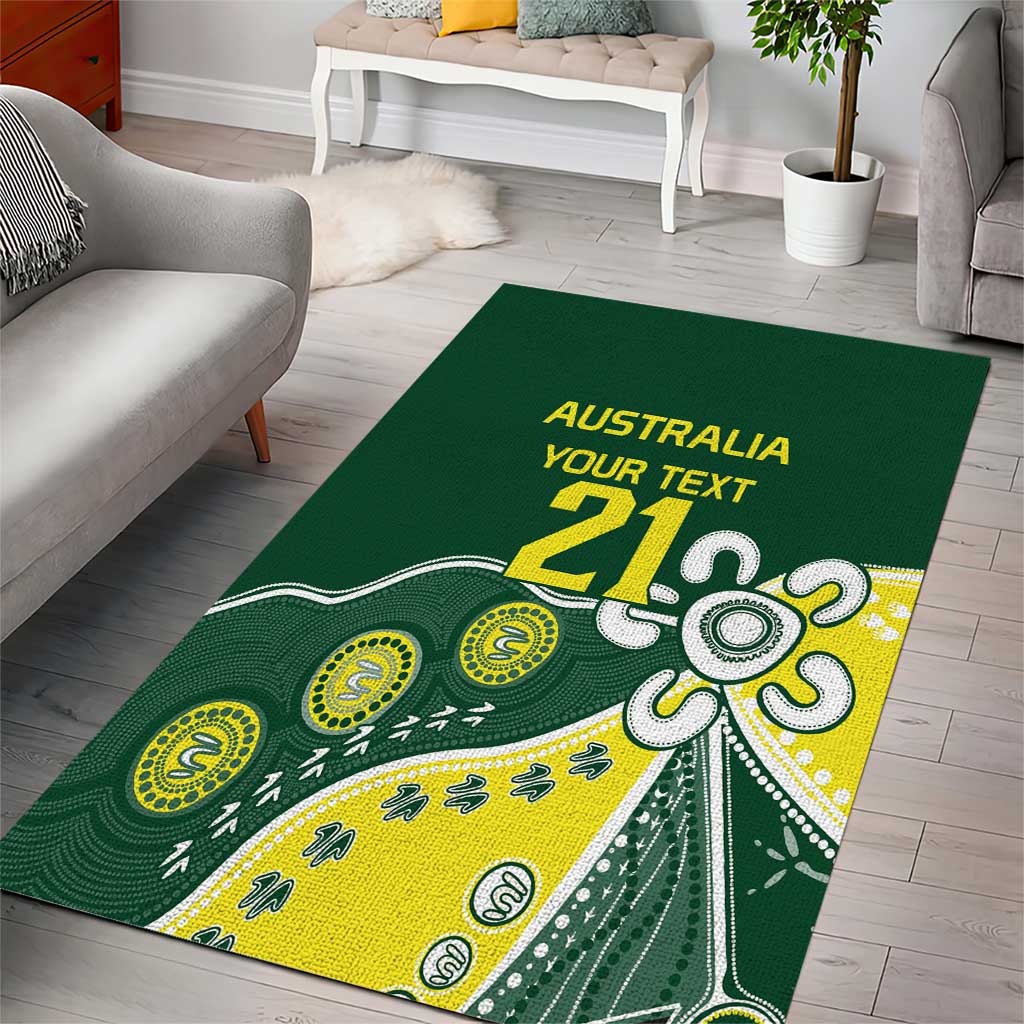 Custom Cricket Aussie Pride Area Rug Indigenous Inspired - Aussie Hoodie