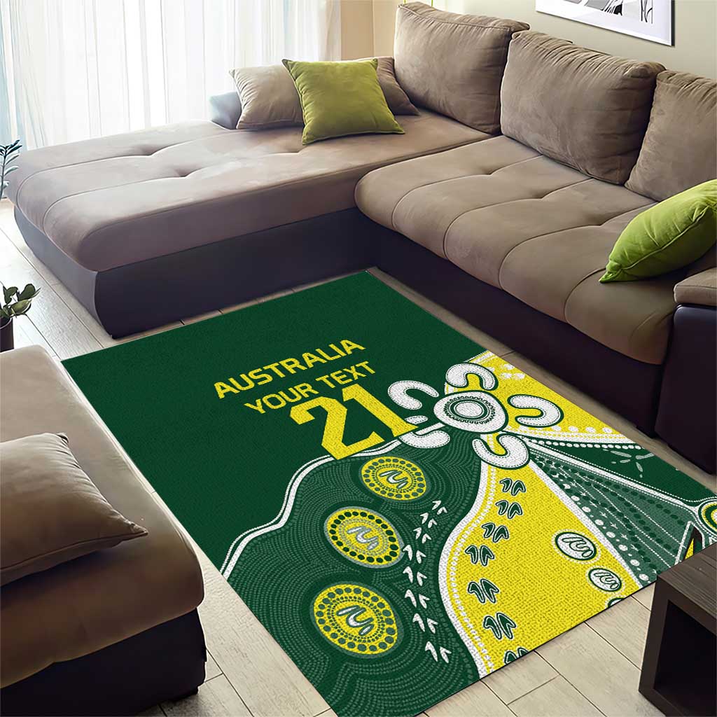Custom Cricket Aussie Pride Area Rug Indigenous Inspired - Aussie Hoodie