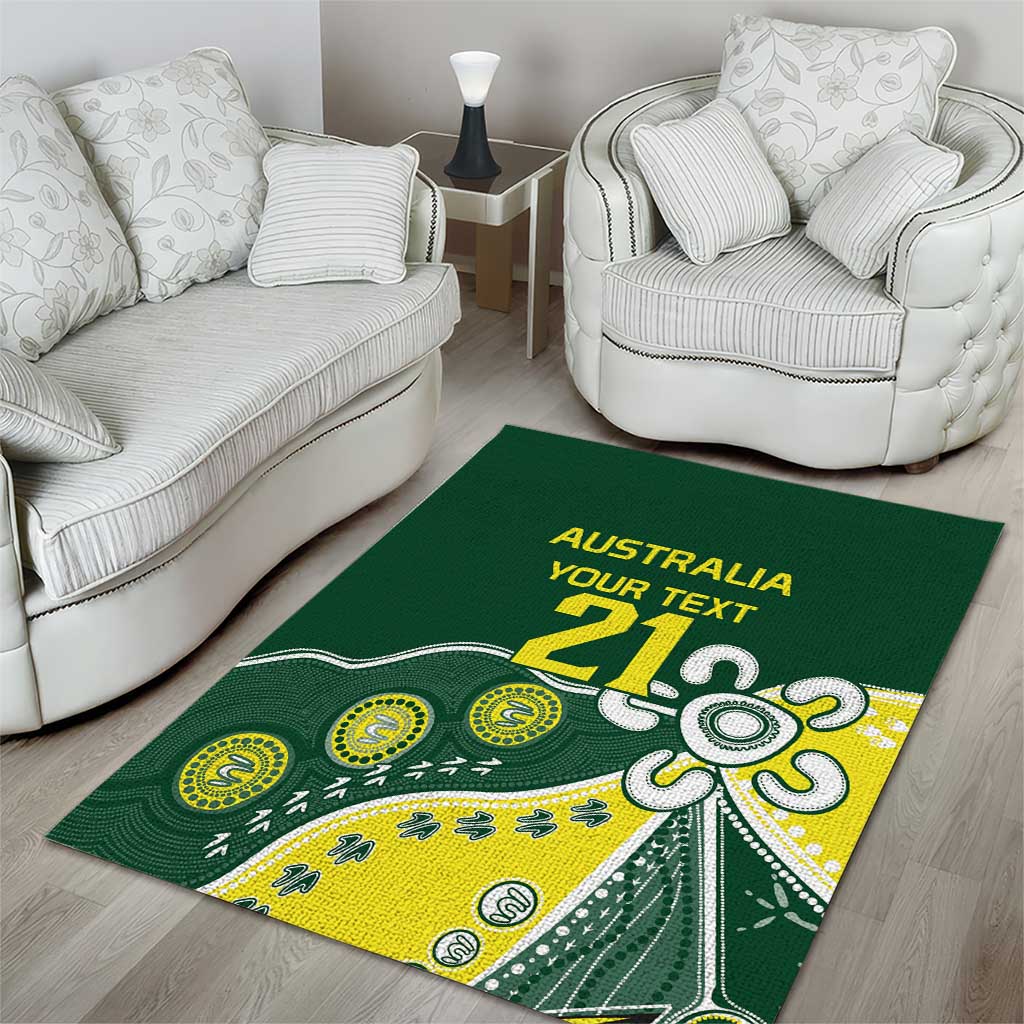 Custom Cricket Aussie Pride Area Rug Indigenous Inspired - Aussie Hoodie