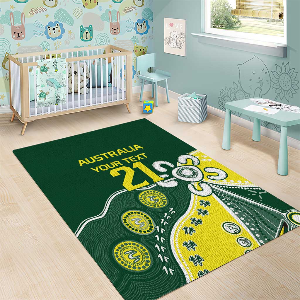 Custom Cricket Aussie Pride Area Rug Indigenous Inspired - Aussie Hoodie