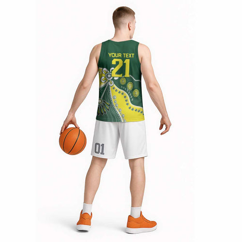 Custom Cricket Aussie Pride Basketball Jersey Indigenous Inspired - Aussie Hoodie
