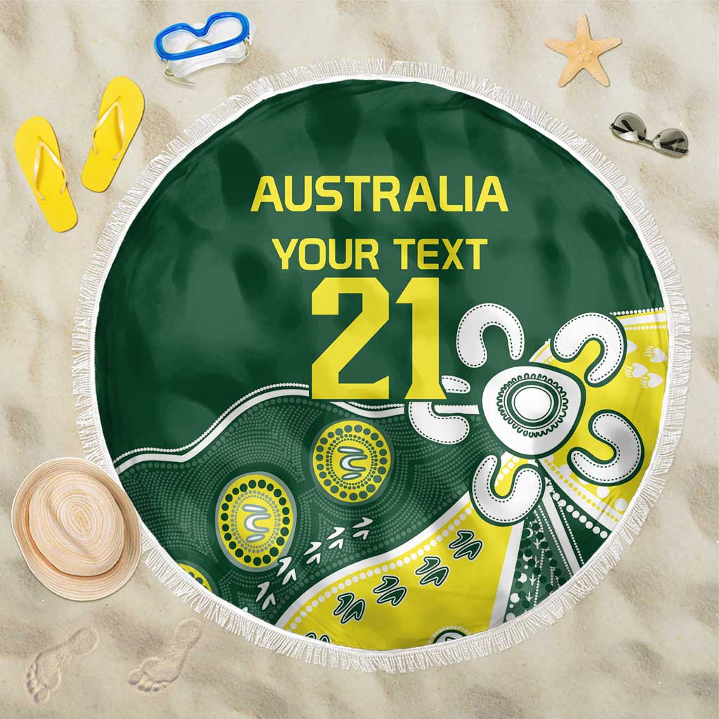 Custom Cricket Aussie Pride Beach Blanket Indigenous Inspired - Aussie Hoodie