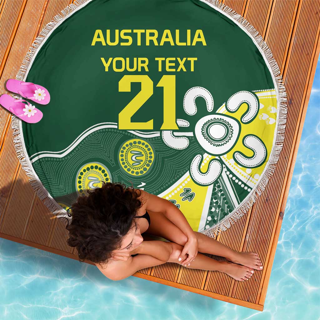 Custom Cricket Aussie Pride Beach Blanket Indigenous Inspired - Aussie Hoodie