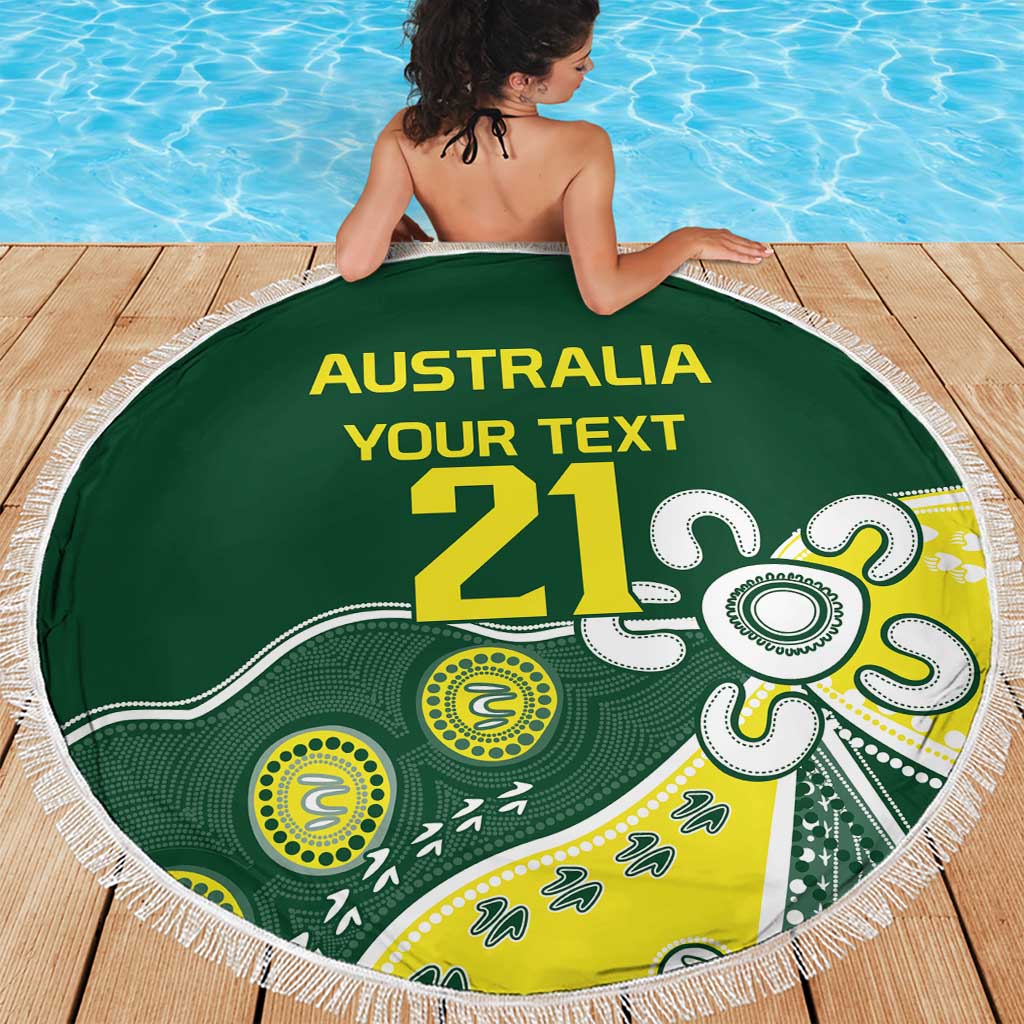Custom Cricket Aussie Pride Beach Blanket Indigenous Inspired - Aussie Hoodie