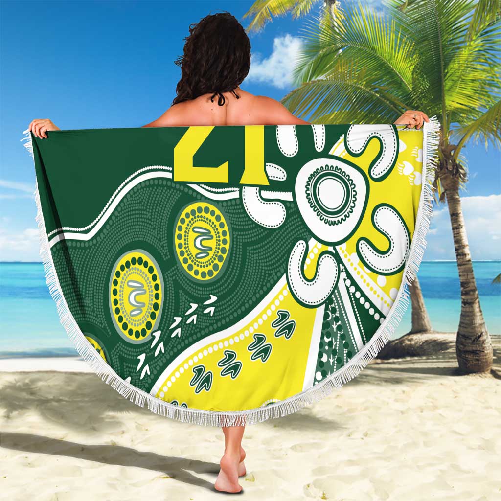 Custom Cricket Aussie Pride Beach Blanket Indigenous Inspired - Aussie Hoodie