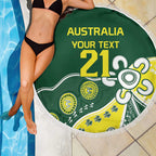 Custom Cricket Aussie Pride Beach Blanket Indigenous Inspired - Aussie Hoodie