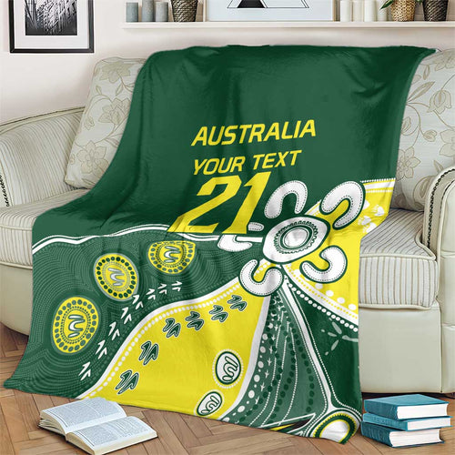 Custom Cricket Aussie Pride Blanket Indigenous Inspired - Aussie Hoodie