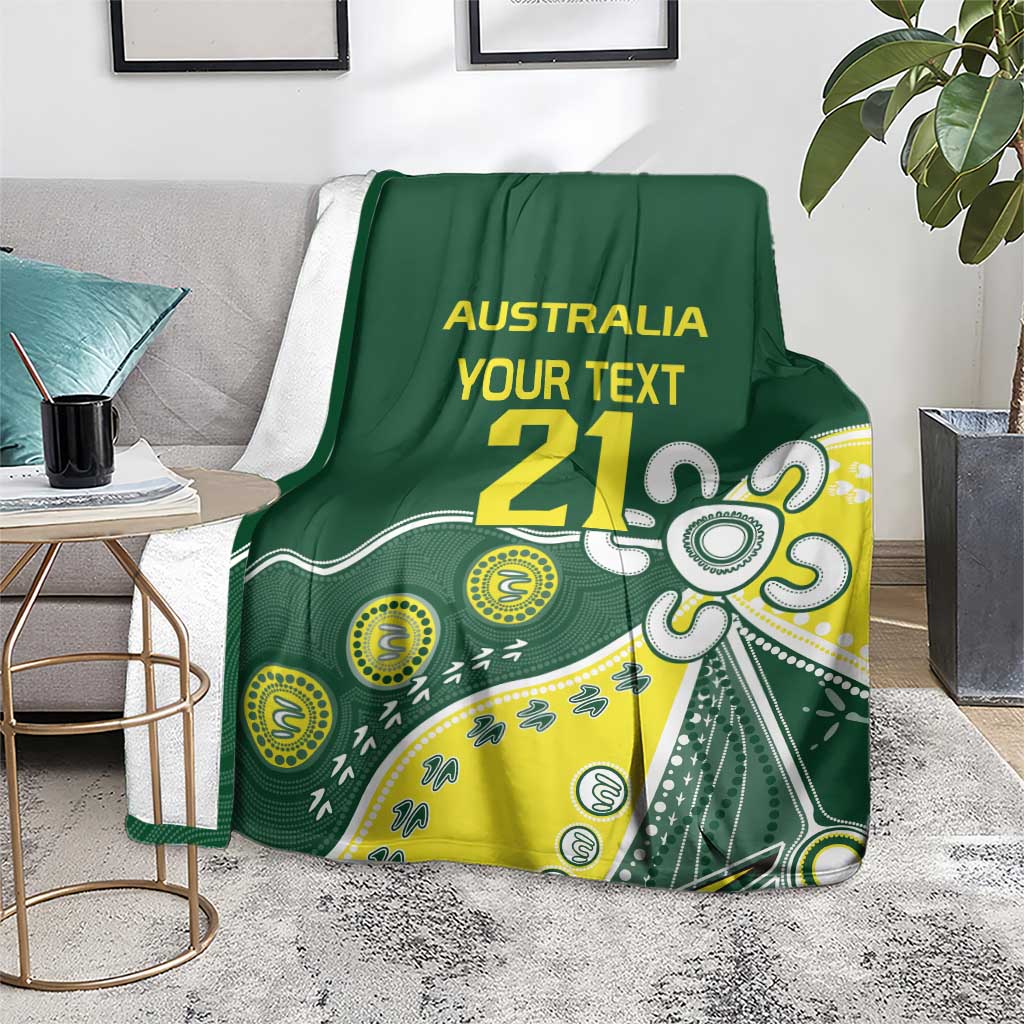 Custom Cricket Aussie Pride Blanket Indigenous Inspired - Aussie Hoodie