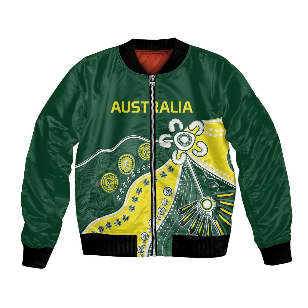 Custom Cricket Aussie Pride Bomber Jacket Indigenous Inspired - Aussie Hoodie