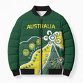 Custom Cricket Aussie Pride Bomber Puffer Jacket Indigenous Inspired - Aussie Hoodie