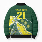 Custom Cricket Aussie Pride Bomber Puffer Jacket Indigenous Inspired - Aussie Hoodie