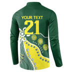 Custom Cricket Aussie Pride Button Sweatshirt Indigenous Inspired - Aussie Hoodie