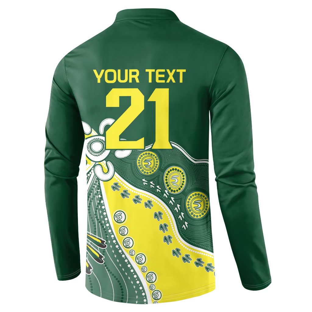 Custom Cricket Aussie Pride Button Sweatshirt Indigenous Inspired - Aussie Hoodie