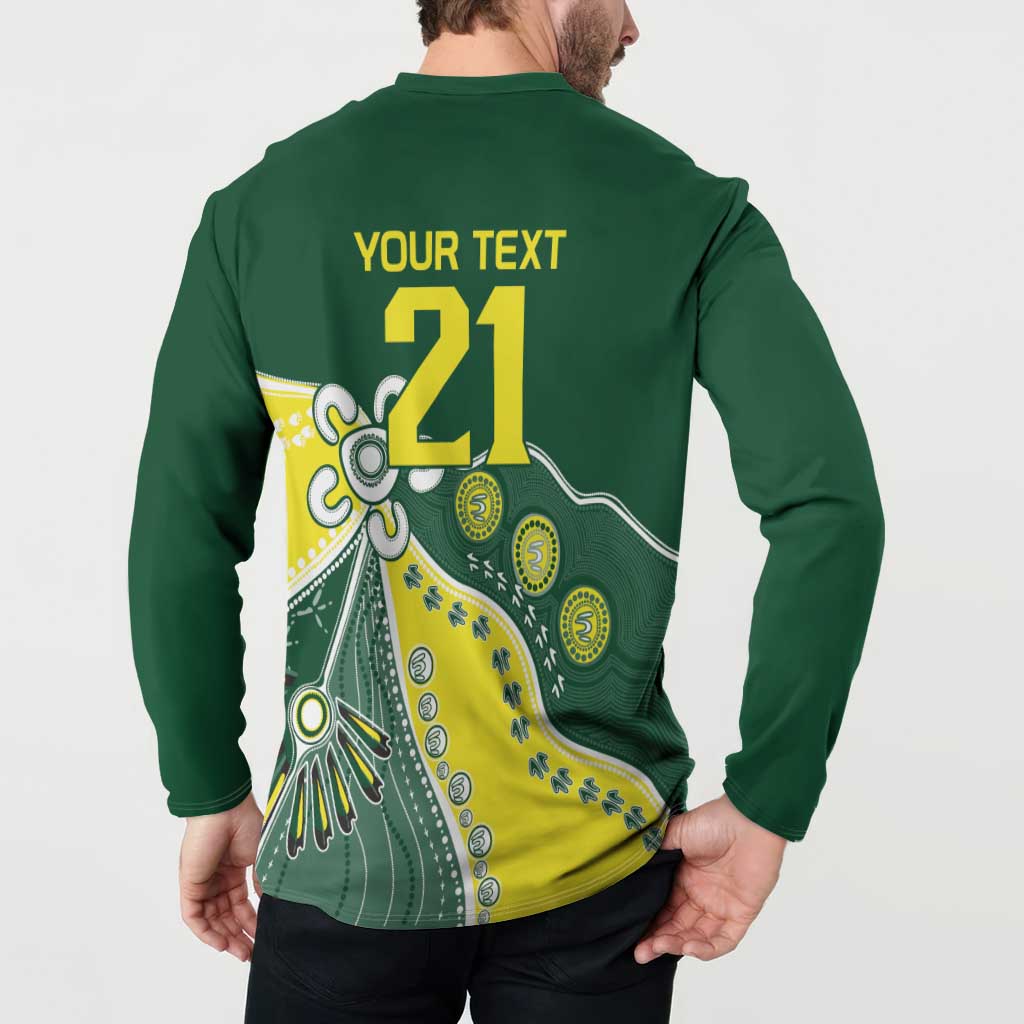 Custom Cricket Aussie Pride Button Sweatshirt Indigenous Inspired - Aussie Hoodie