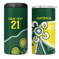Custom Cricket Aussie Pride 4 in 1 Can Cooler Tumbler Indigenous Inspired - Aussie Hoodie