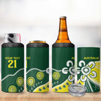 Custom Cricket Aussie Pride 4 in 1 Can Cooler Tumbler Indigenous Inspired - Aussie Hoodie