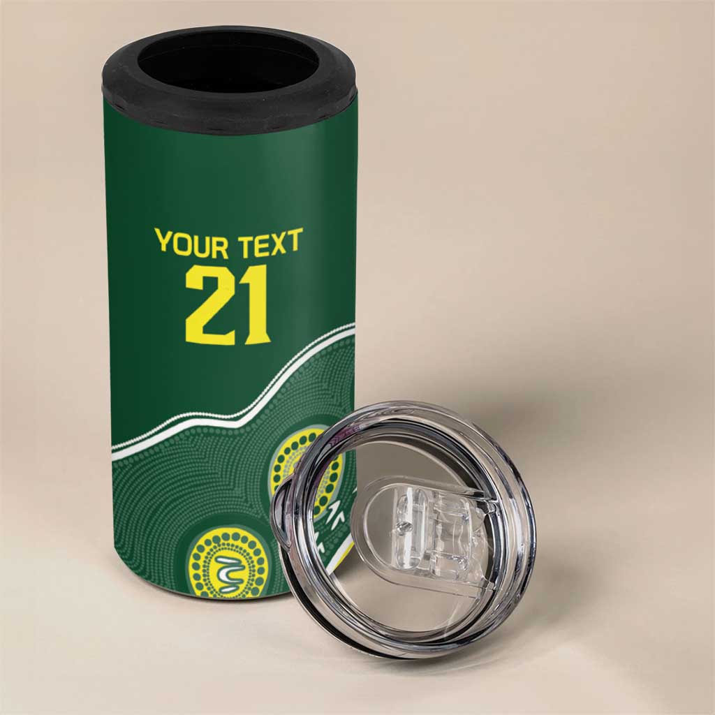 Custom Cricket Aussie Pride 4 in 1 Can Cooler Tumbler Indigenous Inspired - Aussie Hoodie