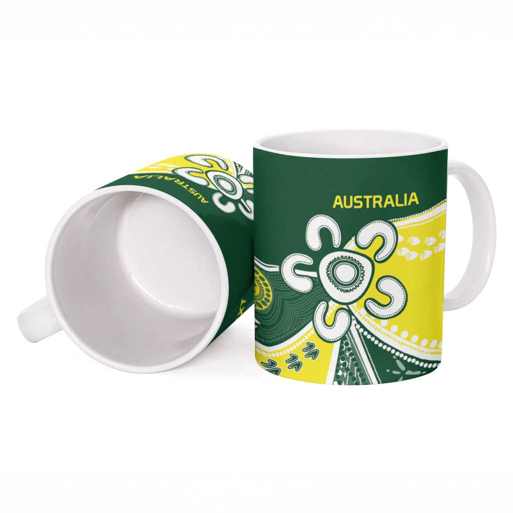 Custom Cricket Aussie Pride Ceramic Mug Indigenous Inspired - Aussie Hoodie