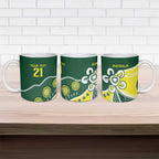Custom Cricket Aussie Pride Ceramic Mug Indigenous Inspired - Aussie Hoodie