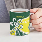 Custom Cricket Aussie Pride Ceramic Mug Indigenous Inspired - Aussie Hoodie