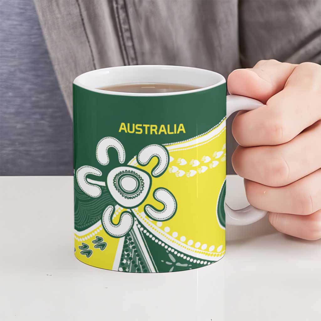 Custom Cricket Aussie Pride Ceramic Mug Indigenous Inspired - Aussie Hoodie