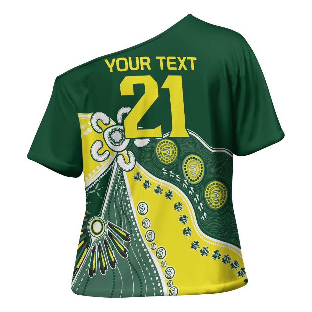 Custom Cricket Aussie Pride Cross Shoulder Shirt Indigenous Inspired - Aussie Hoodie