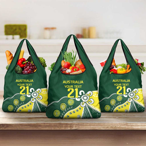 Custom Cricket Aussie Pride Grocery Bag Indigenous Inspired - Aussie Hoodie