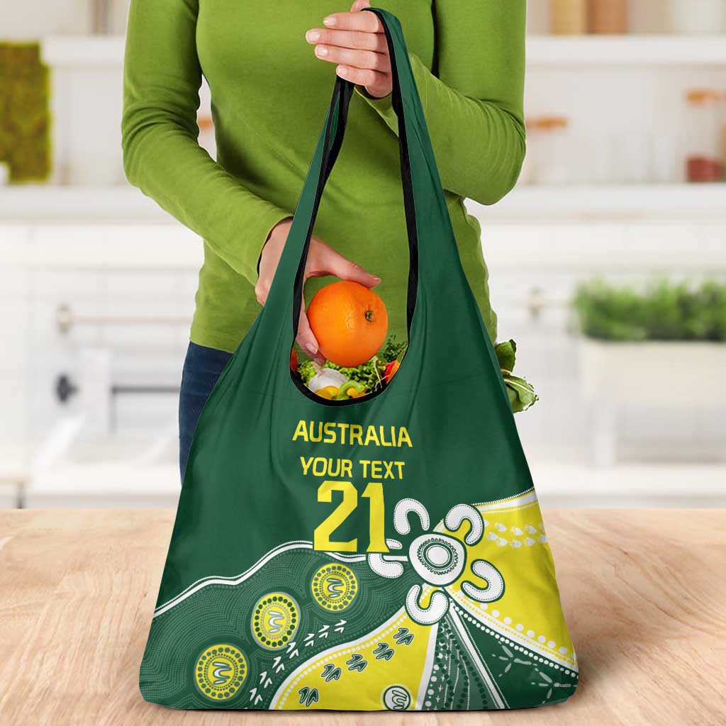 Custom Cricket Aussie Pride Grocery Bag Indigenous Inspired - Aussie Hoodie