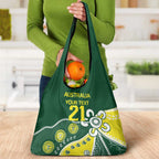 Custom Cricket Aussie Pride Grocery Bag Indigenous Inspired - Aussie Hoodie