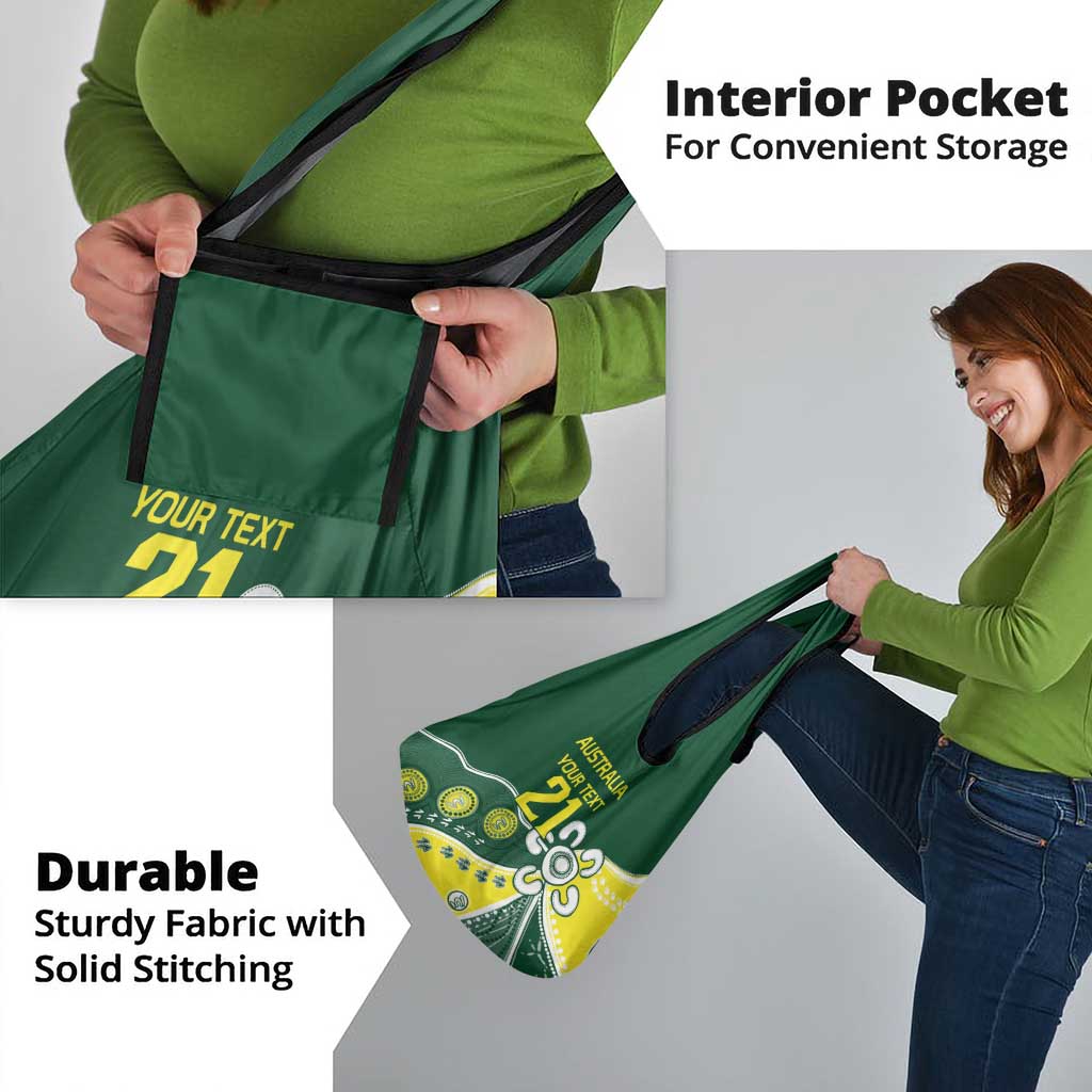 Custom Cricket Aussie Pride Grocery Bag Indigenous Inspired - Aussie Hoodie