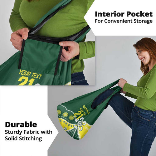 Custom Cricket Aussie Pride Grocery Bag Indigenous Inspired - Aussie Hoodie