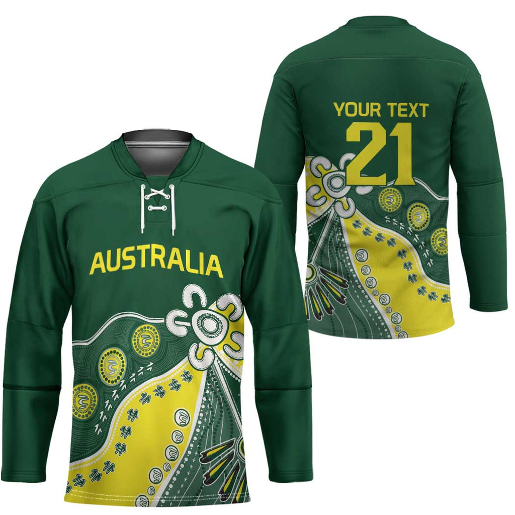 Custom Cricket Aussie Pride Hockey Jersey Indigenous Inspired - Aussie Hoodie