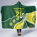 Custom Cricket Aussie Pride Hooded Blanket Indigenous Inspired - Aussie Hoodie